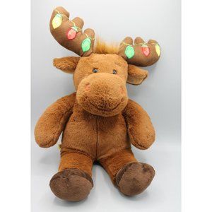 Build-A-Bear 19" Christmas Hal Moose Reindeer Lights on Antlers Plush Stuffed